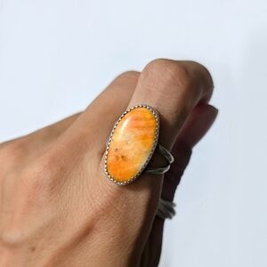 Sterling silver ring Native American spiny oyster Size 9.5 Sterling B